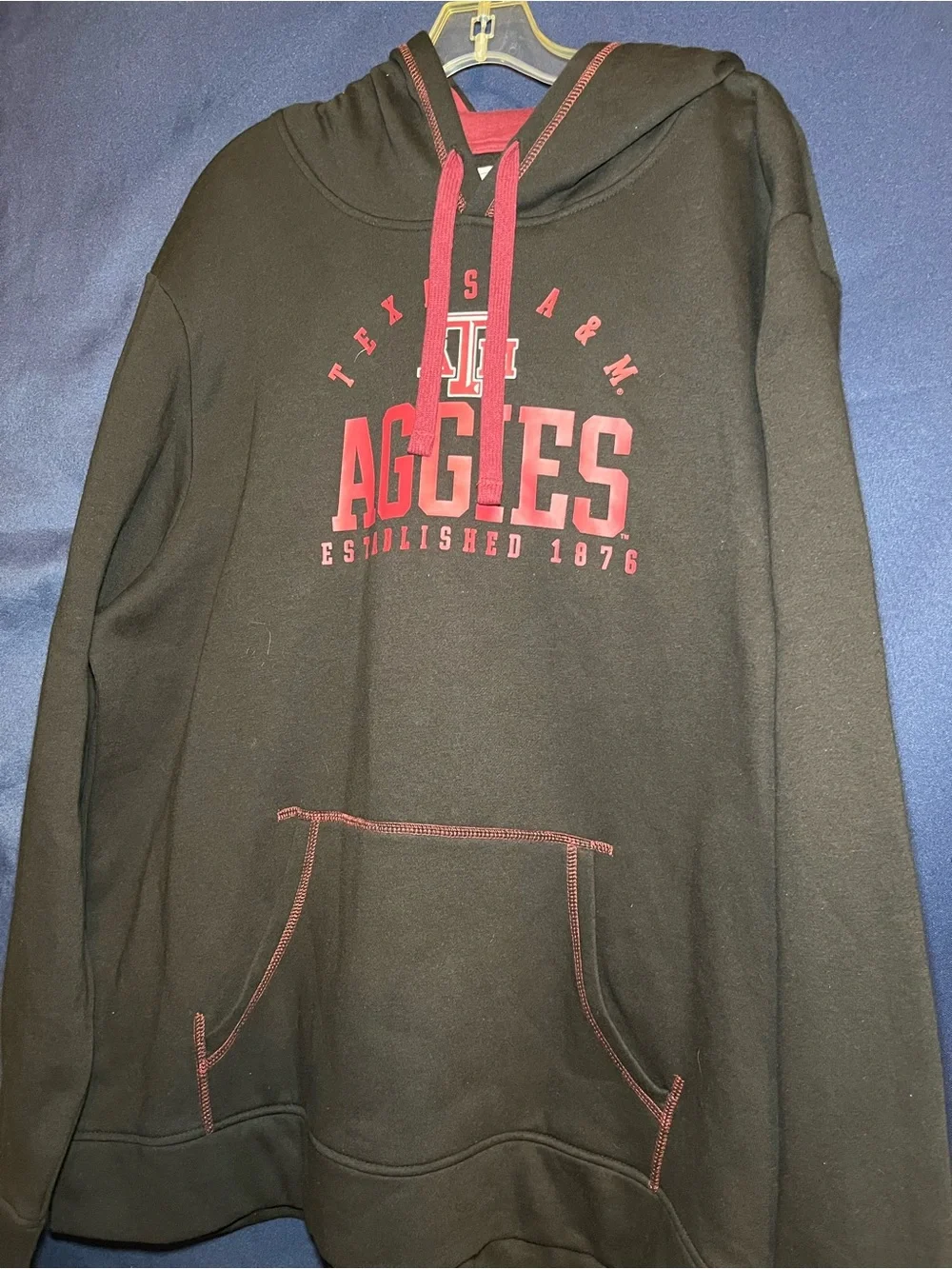 Fanatics Black and Maroon Hoodie with Interior Logo